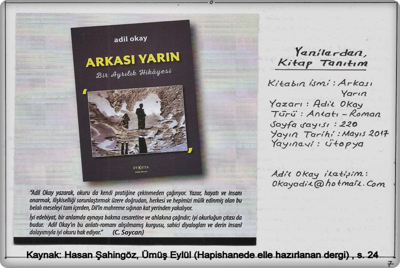 Adil Okay’ın yeni kitabı, “Arkası Yarın”