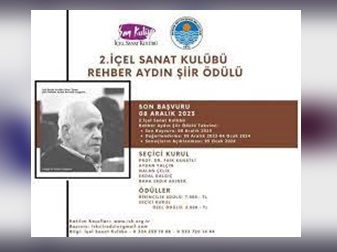 İçel Sanat Kulübü 2. Rehber Aydın 2023 Şiir Ödüllü Yarışması